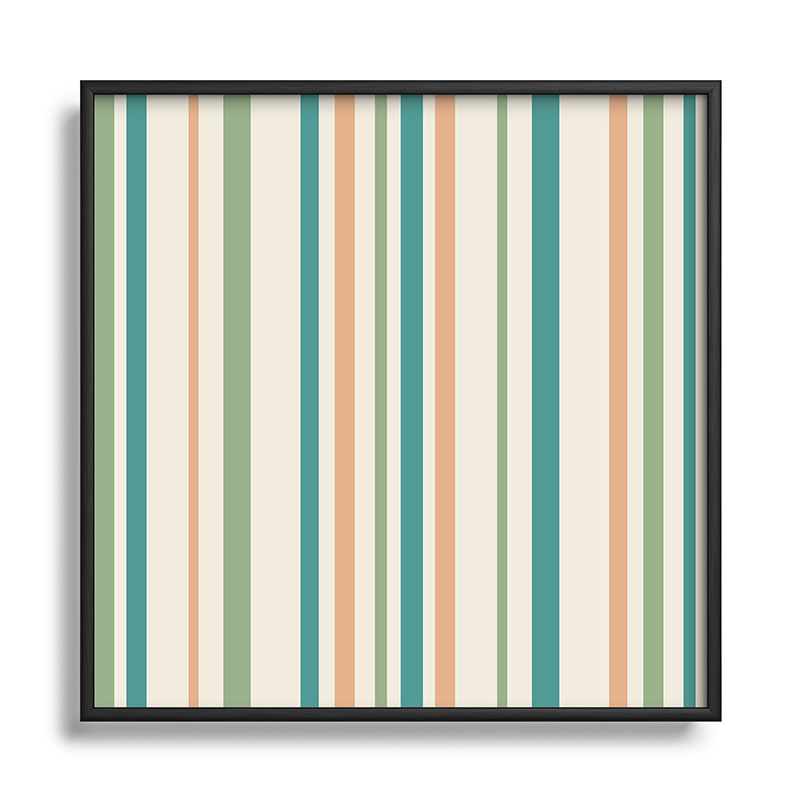 Colour Poems Classic Minimal Stripes II Square Metal Framed Art Print