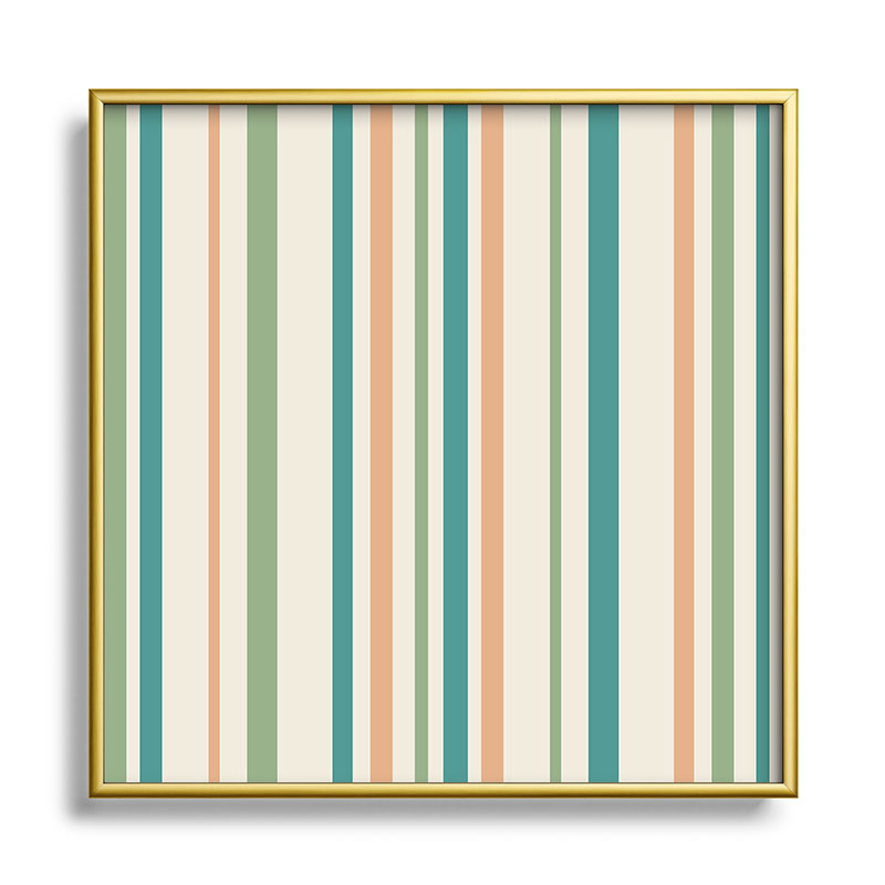 Colour Poems Classic Minimal Stripes II Square Metal Framed Art Print