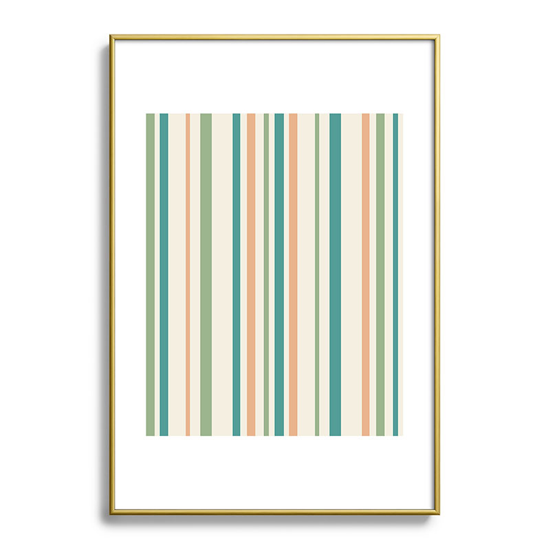 Colour Poems Classic Minimal Stripes II Metal Framed Art Print