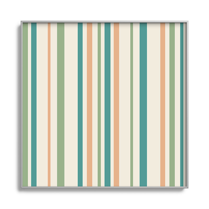 Colour Poems Classic Minimal Stripes II Square Metal Framed Art Print