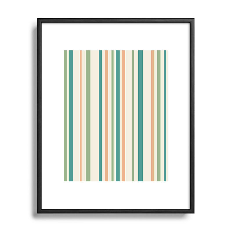 Colour Poems Classic Minimal Stripes II Metal Framed Art Print