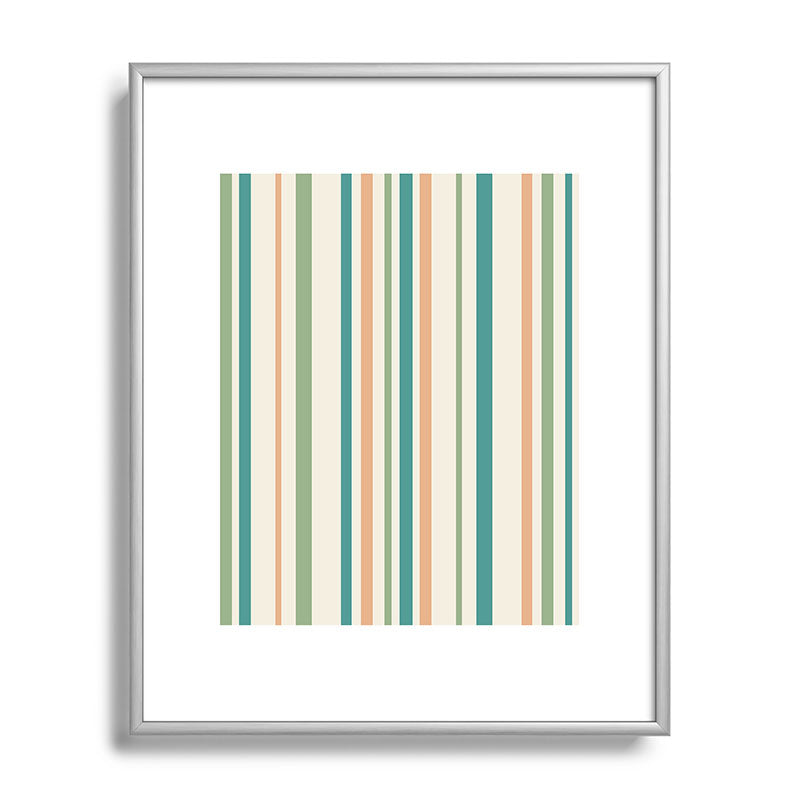 Colour Poems Classic Minimal Stripes II Metal Framed Art Print