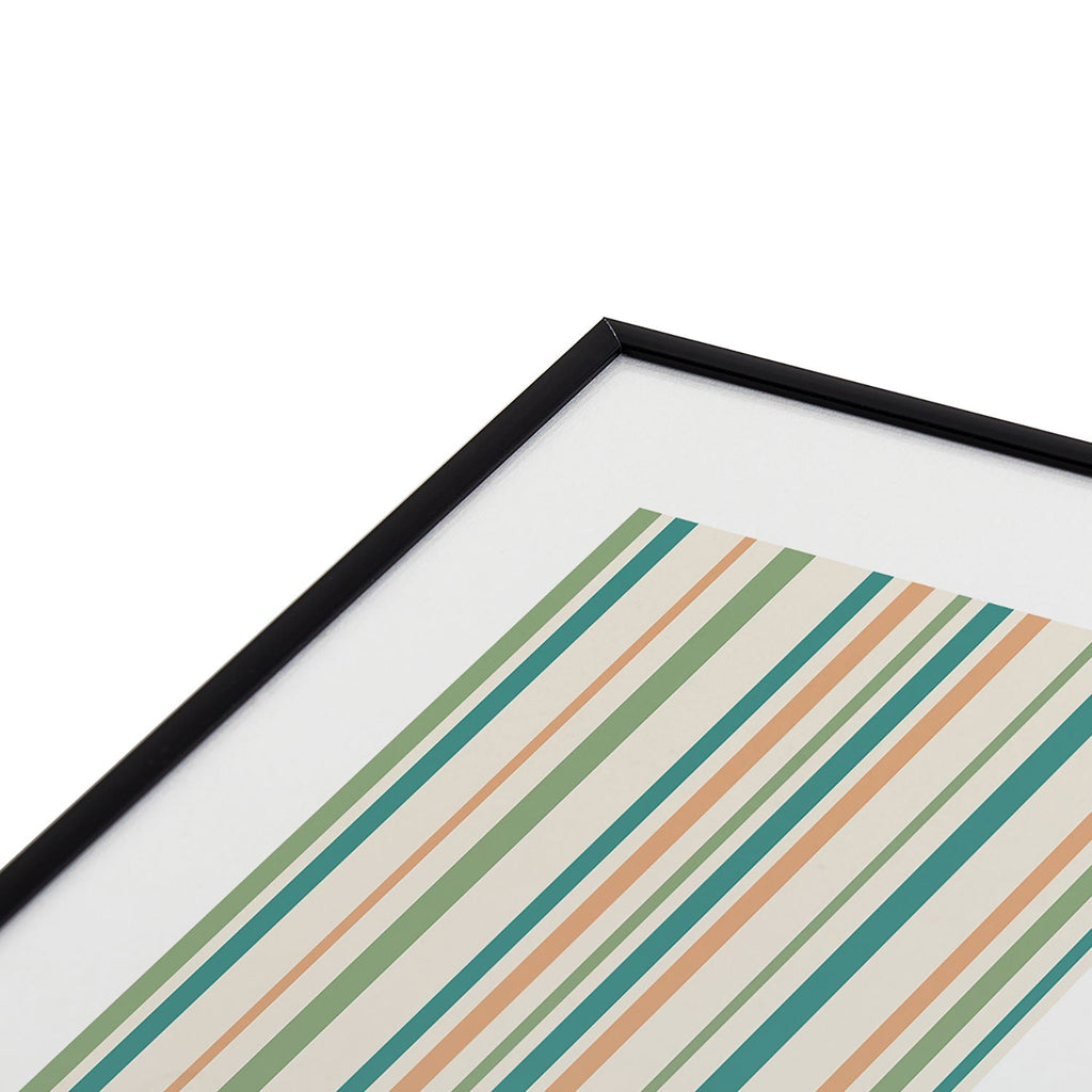 Colour Poems Classic Minimal Stripes II Metal Framed Art Print