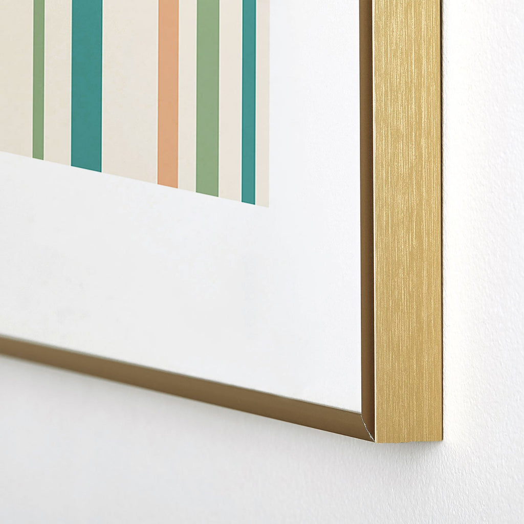Colour Poems Classic Minimal Stripes II Metal Framed Art Print