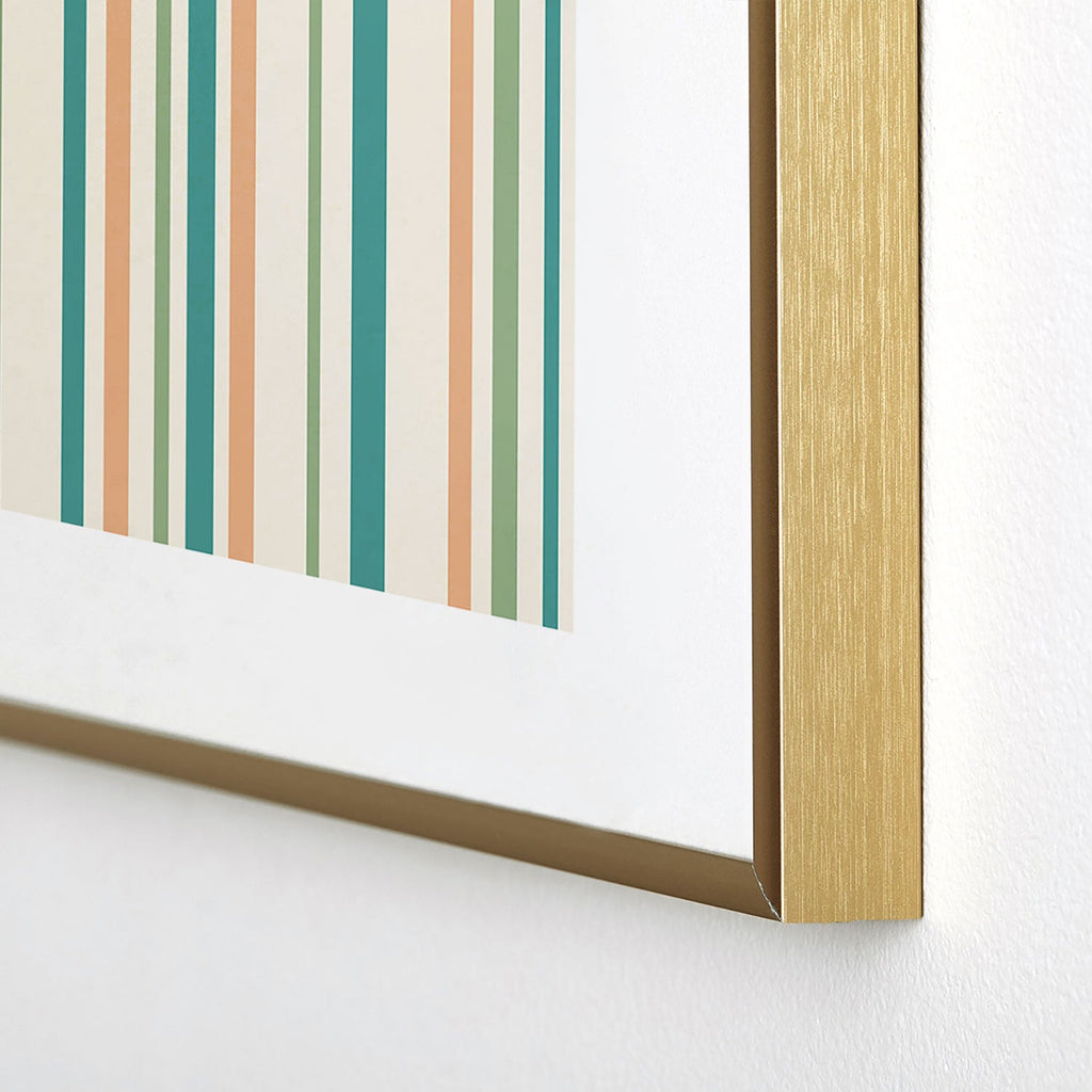 Colour Poems Classic Minimal Stripes II Metal Framed Art Print