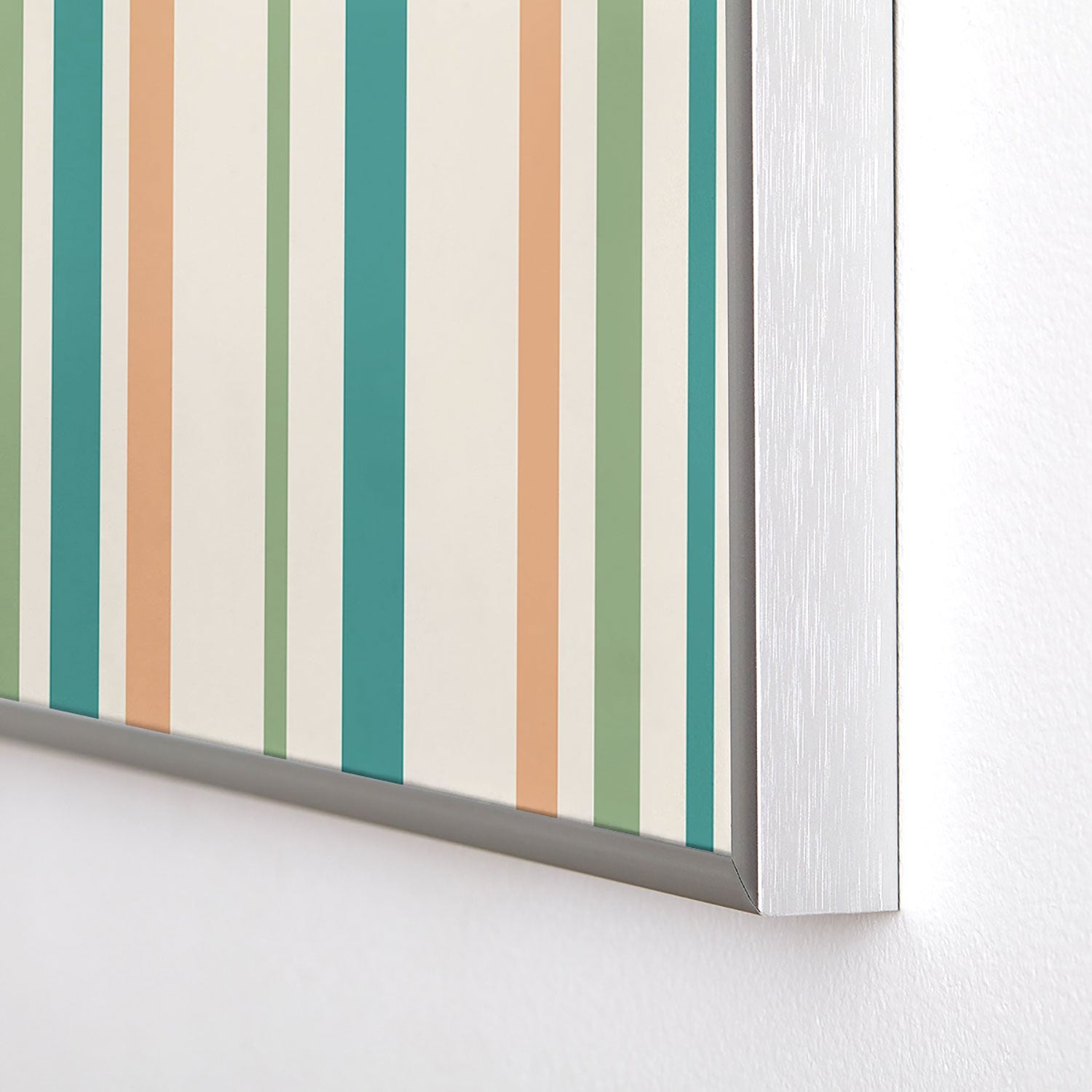 Colour Poems Classic Minimal Stripes II Square Metal Framed Art Print