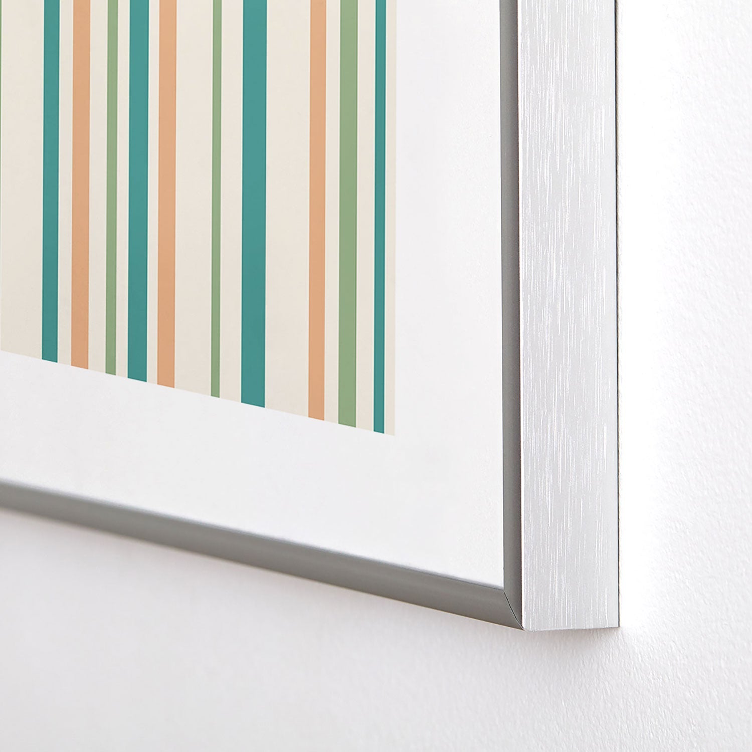 Colour Poems Classic Minimal Stripes II Metal Framed Art Print