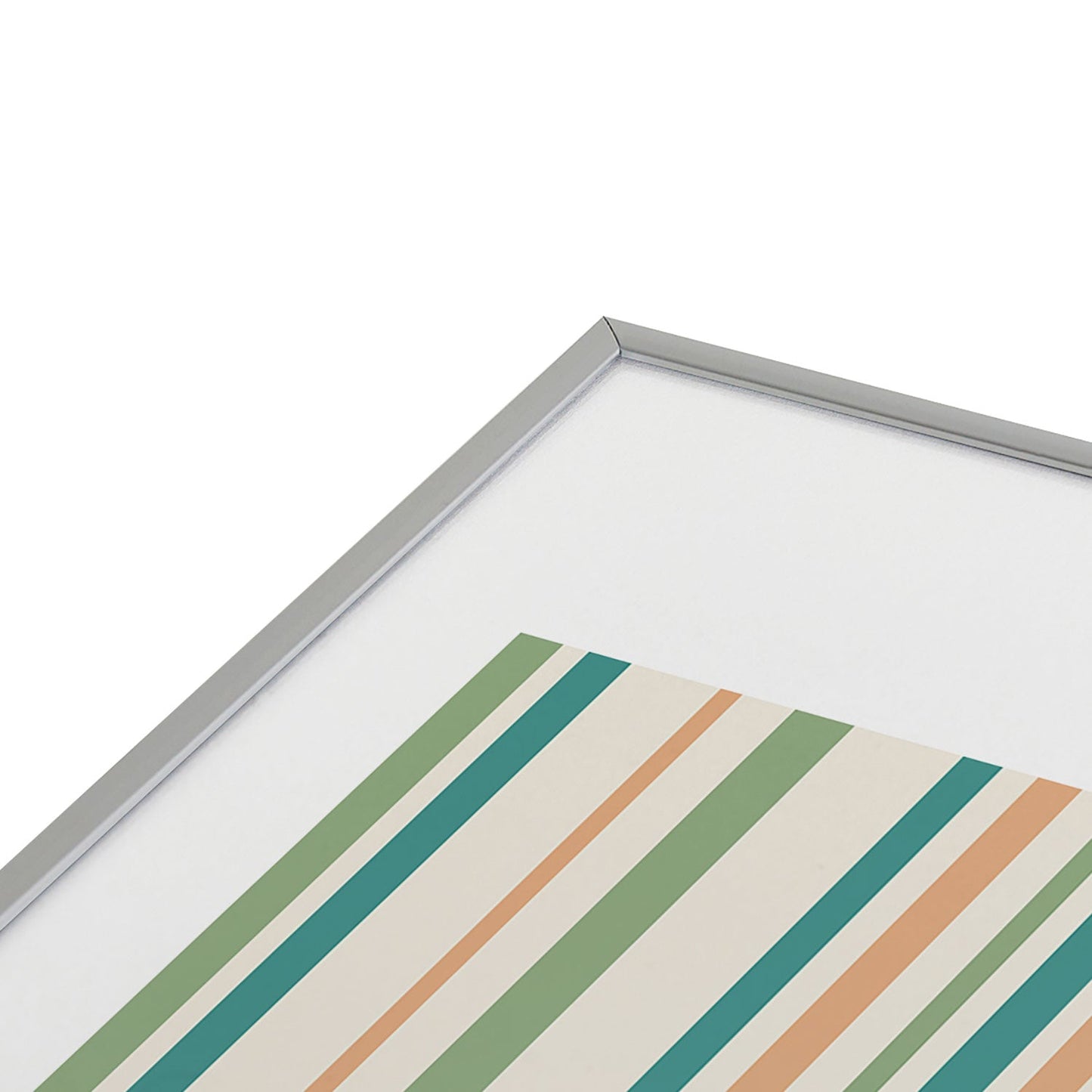 Colour Poems Classic Minimal Stripes II Metal Framed Art Print