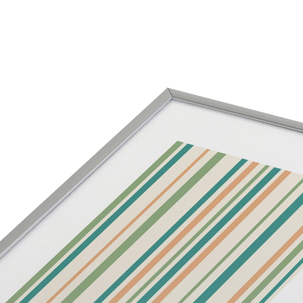 Colour Poems Classic Minimal Stripes II Metal Framed Art Print