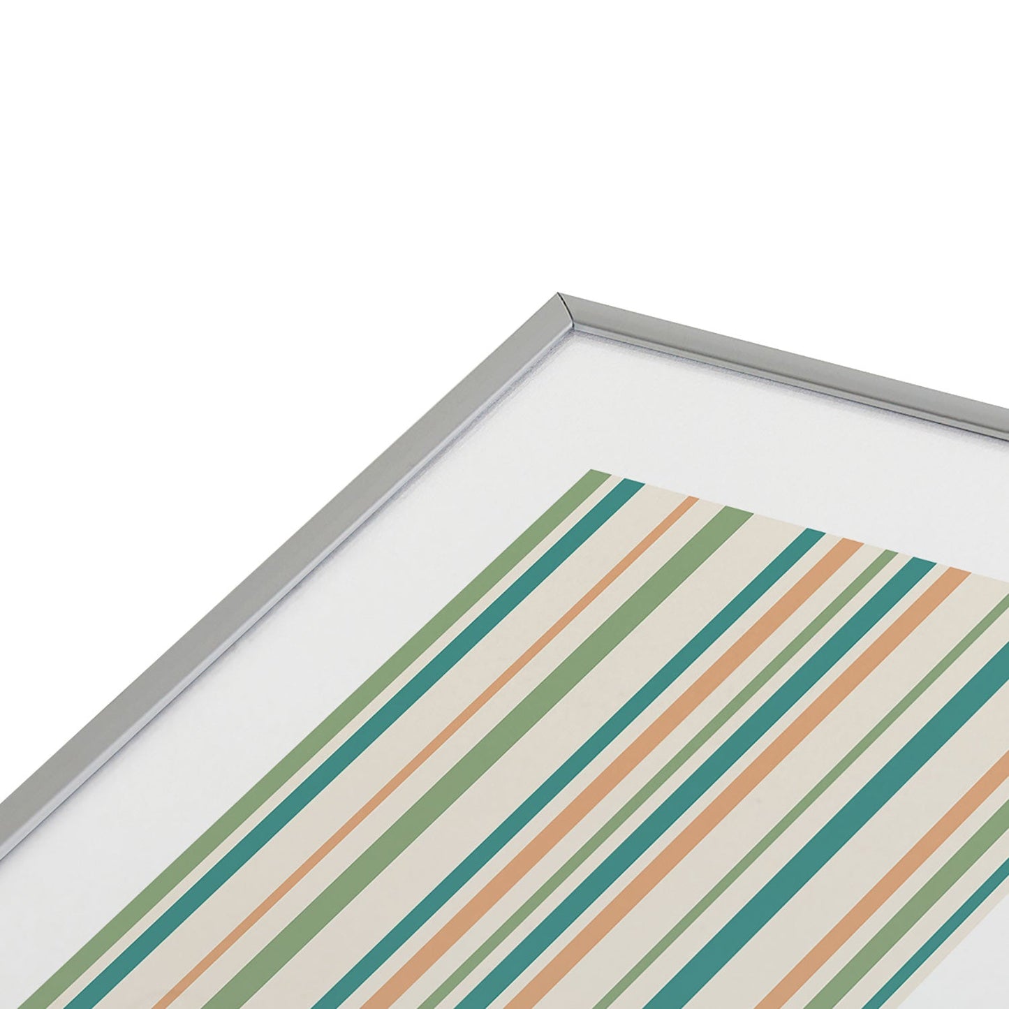 Colour Poems Classic Minimal Stripes II Metal Framed Art Print