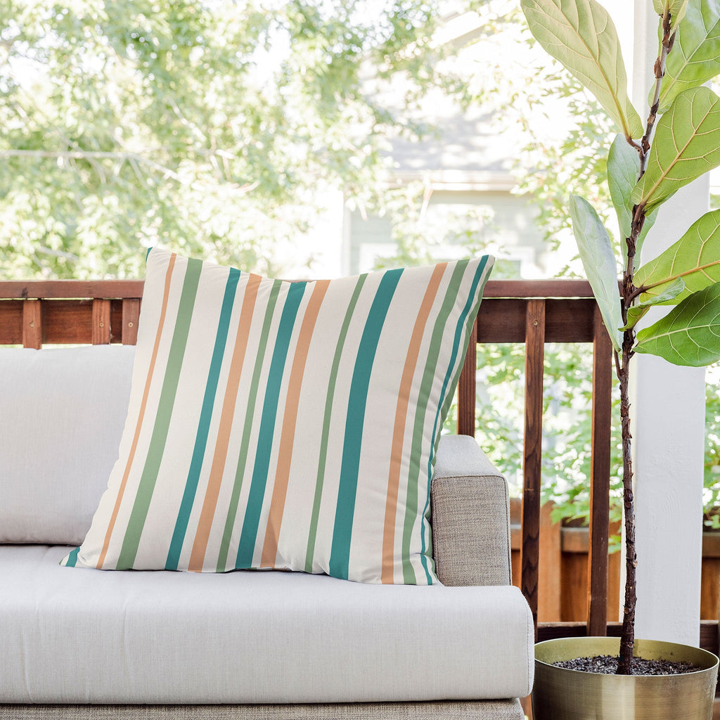 Colour Poems Classic Minimal Stripes II Outdoor Throw Pillow