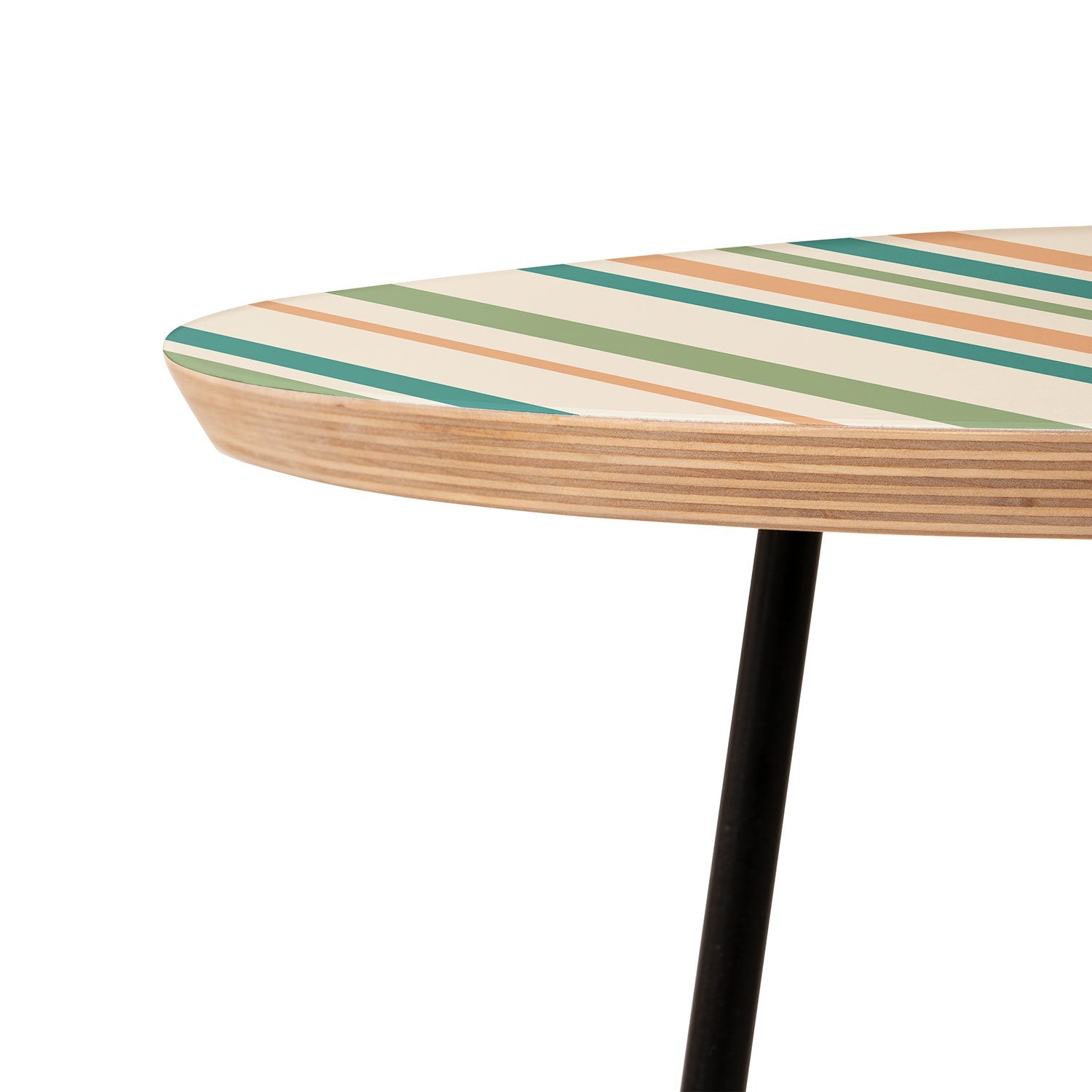 Colour Poems Classic Minimal Stripes II Round Side Table