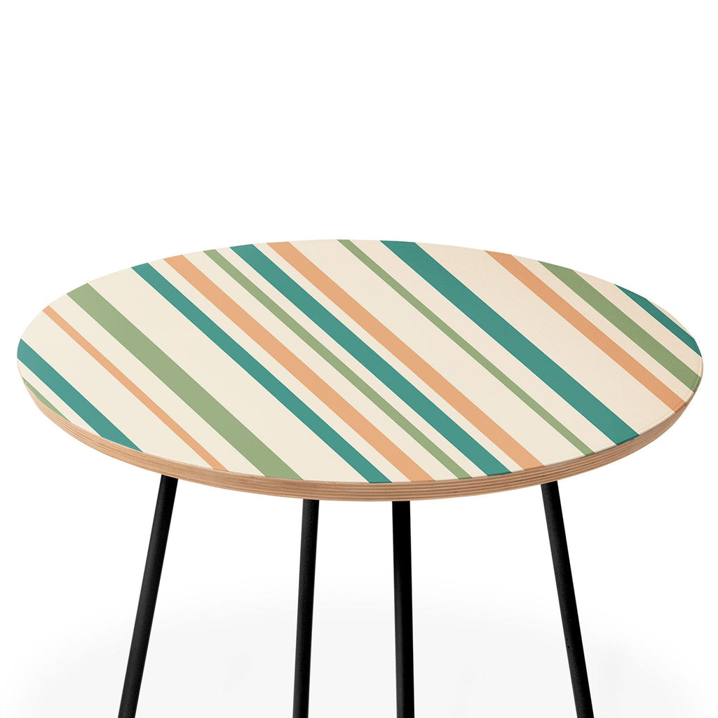 Colour Poems Classic Minimal Stripes II Round Side Table