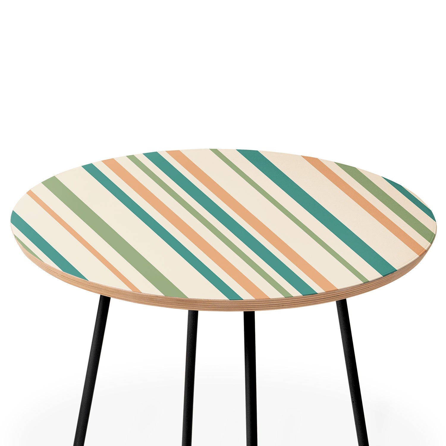 Colour Poems Classic Minimal Stripes II Round Side Table