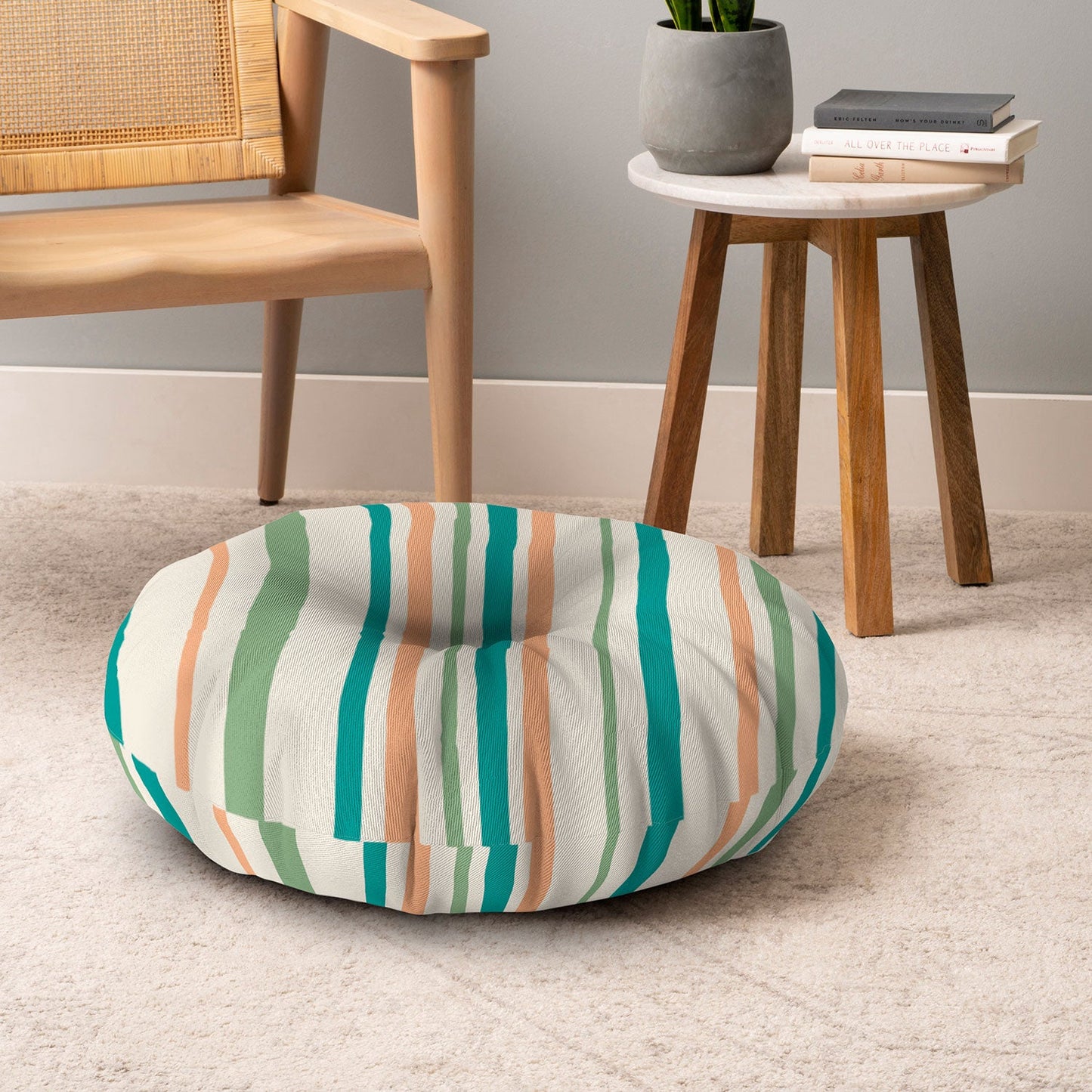 Colour Poems Classic Minimal Stripes II Floor Pillow Round