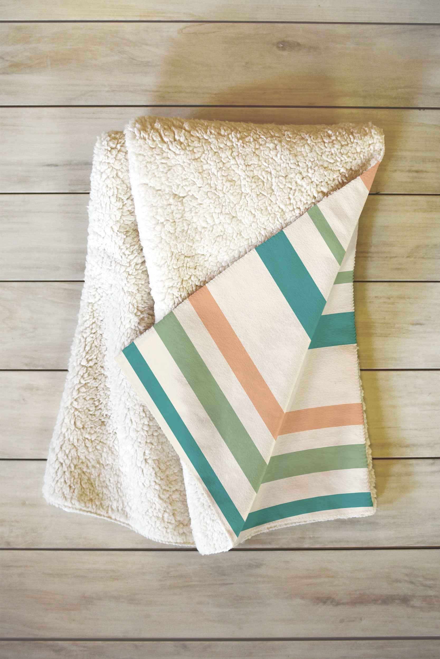 Colour Poems Classic Minimal Stripes II Fleece Throw Blanket