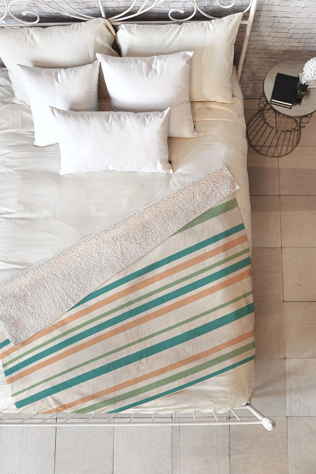 Colour Poems Classic Minimal Stripes II Fleece Throw Blanket