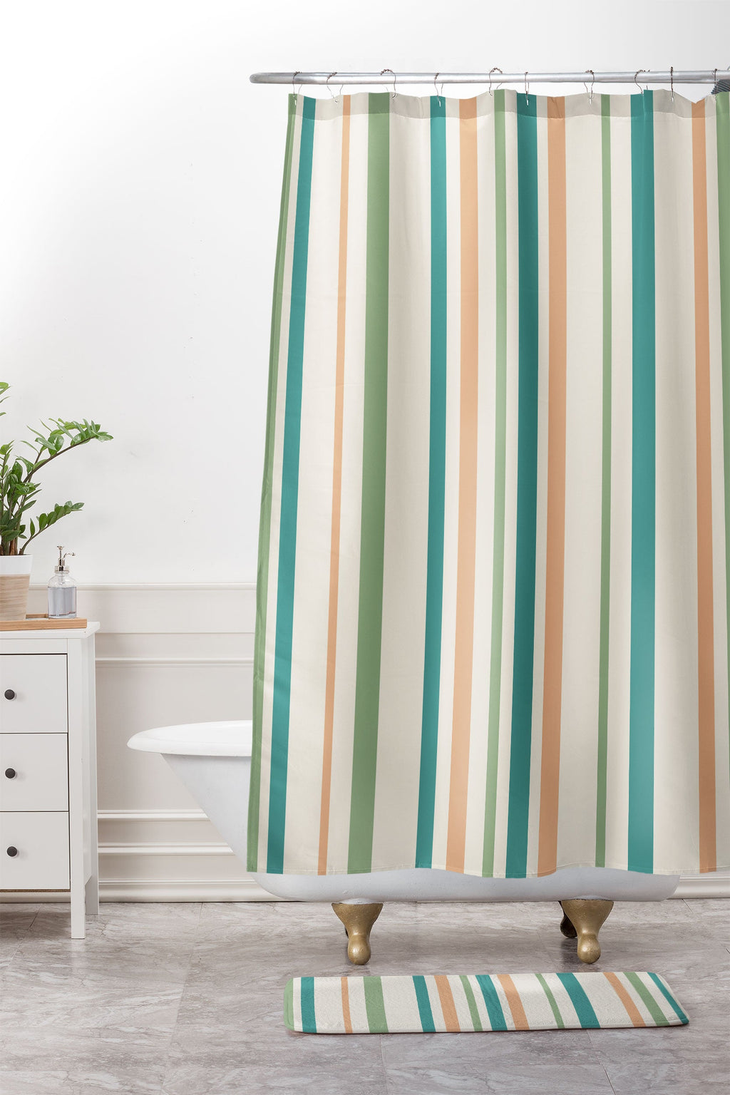 Colour Poems Classic Minimal Stripes II Memory Foam Bath Mat