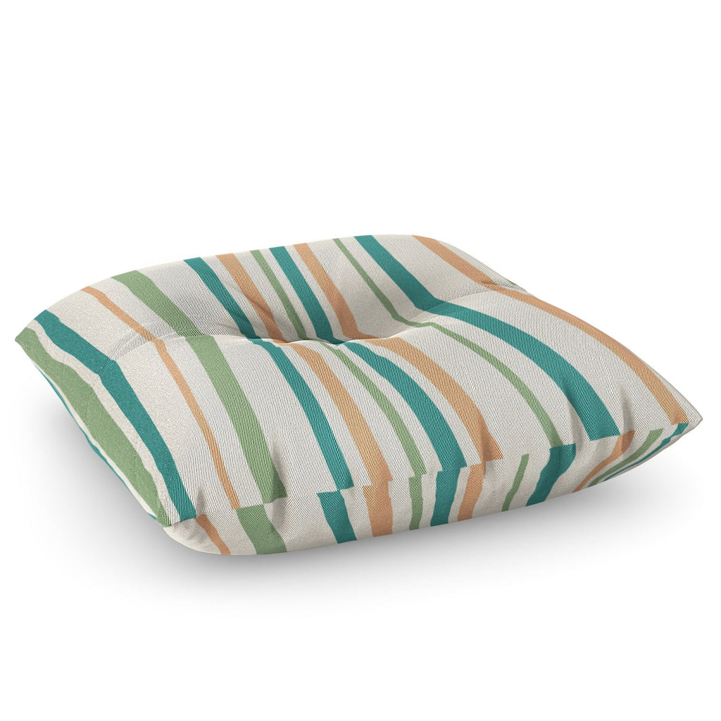 Colour Poems Classic Minimal Stripes II Floor Pillow Square