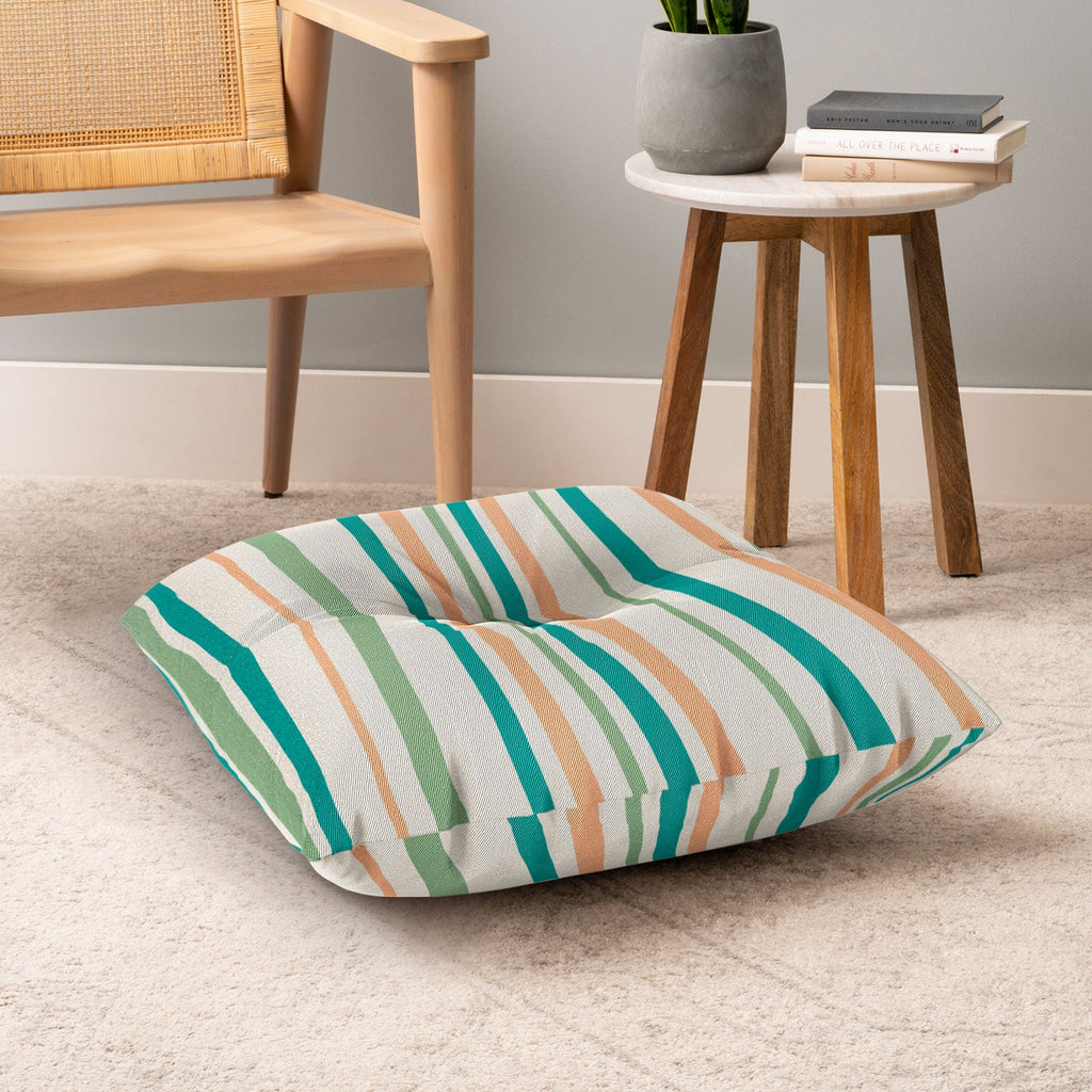 Colour Poems Classic Minimal Stripes II Floor Pillow Square