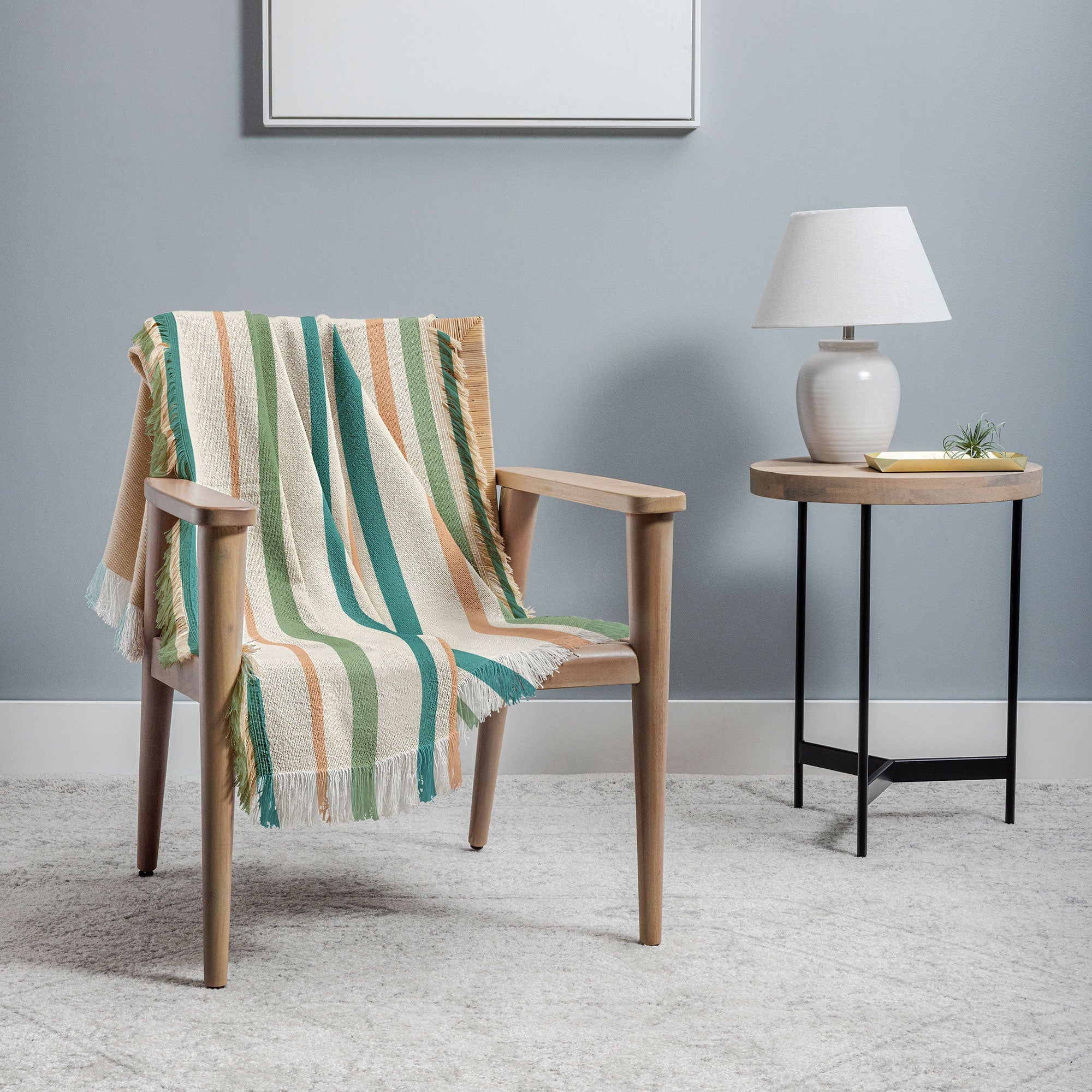 Colour Poems Classic Minimal Stripes II Throw Blanket