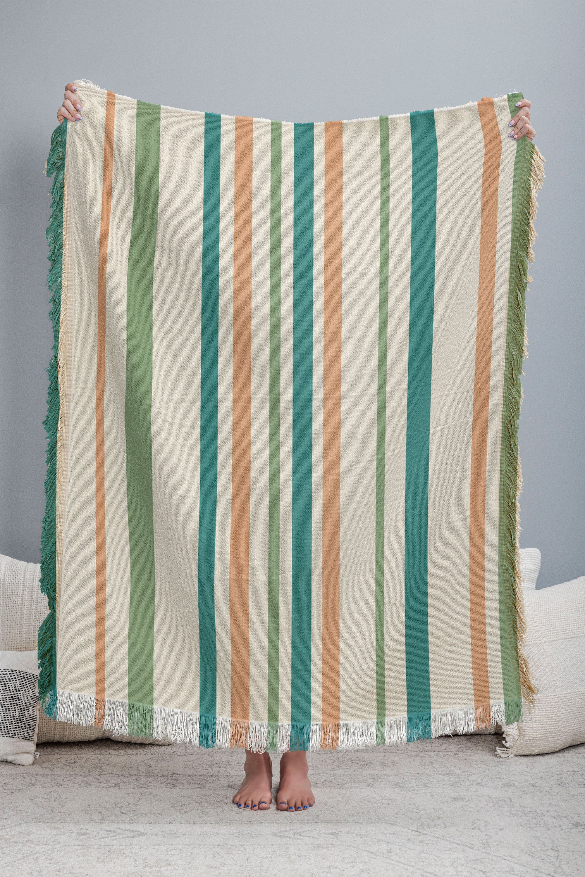 Colour Poems Classic Minimal Stripes II Throw Blanket