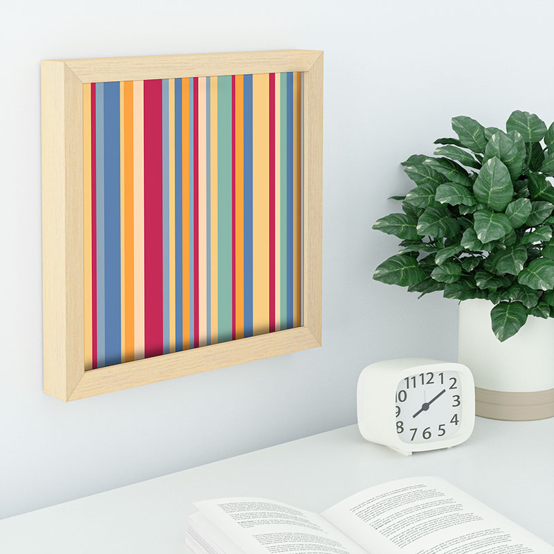 Colour Poems Classic Retro Stripes I Recessed Framing Square