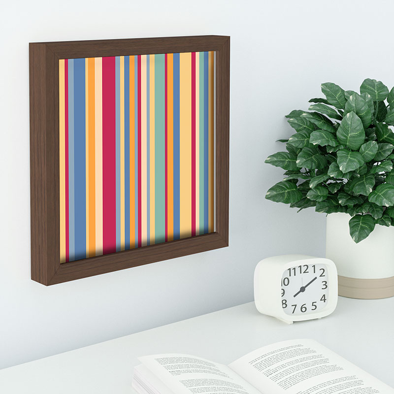 Colour Poems Classic Retro Stripes I Recessed Framing Square