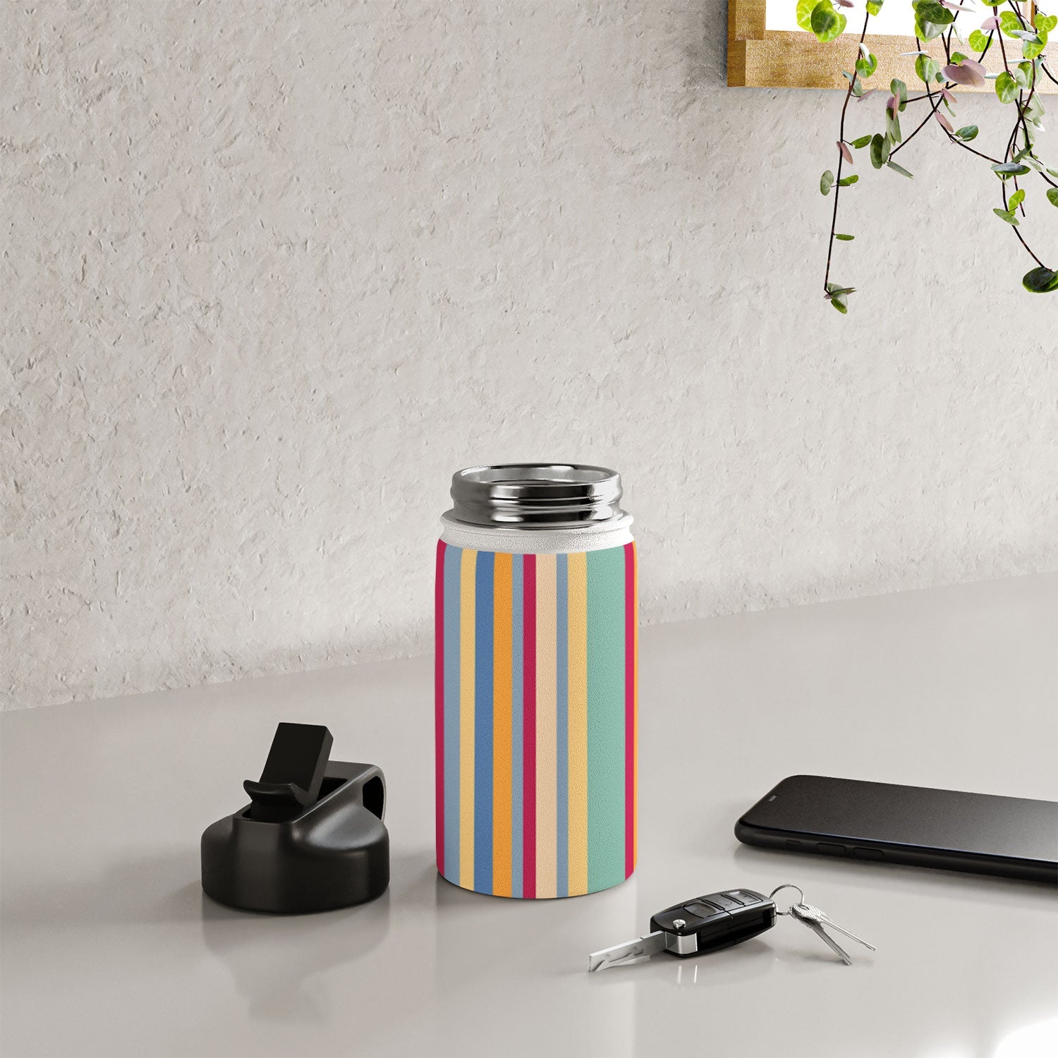 Colour Poems Classic Retro Stripes I Water Bottle