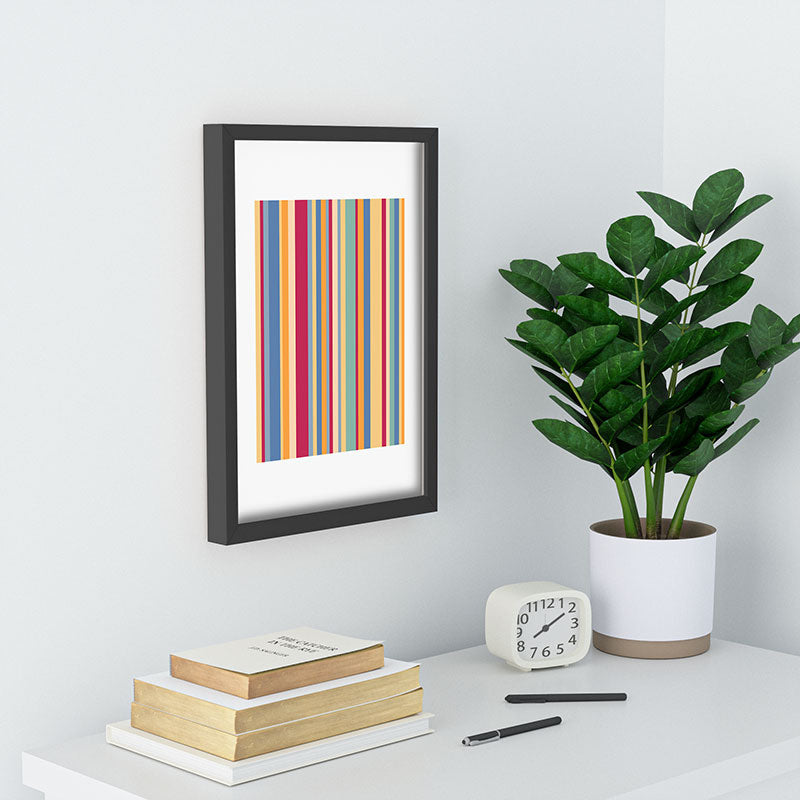 Colour Poems Classic Retro Stripes I Recessed Framing Rectangle