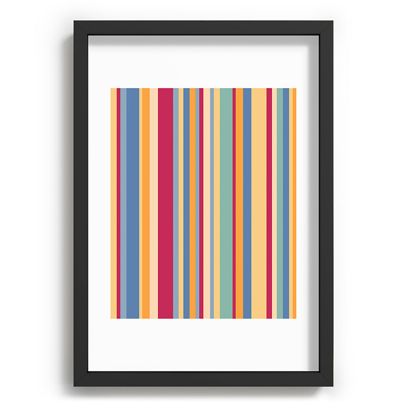 Colour Poems Classic Retro Stripes I Recessed Framing Rectangle