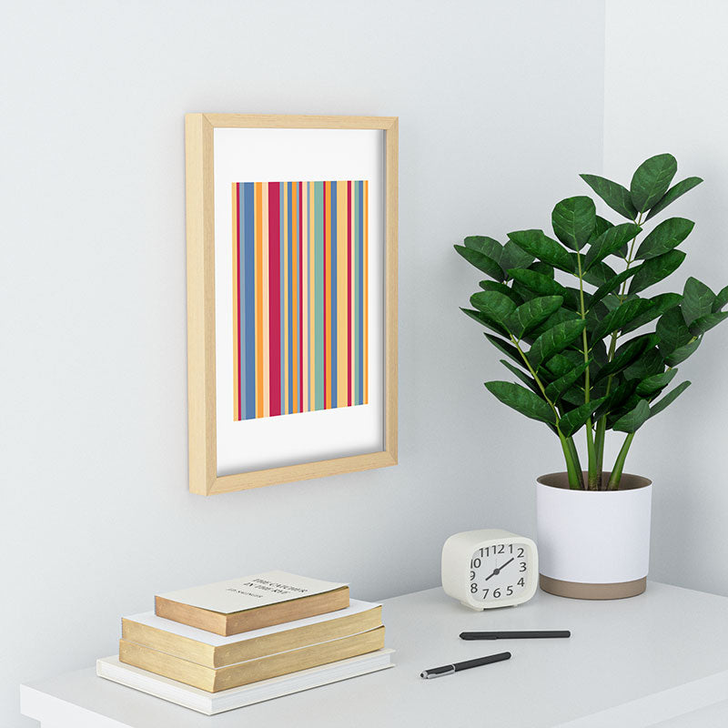 Colour Poems Classic Retro Stripes I Recessed Framing Rectangle