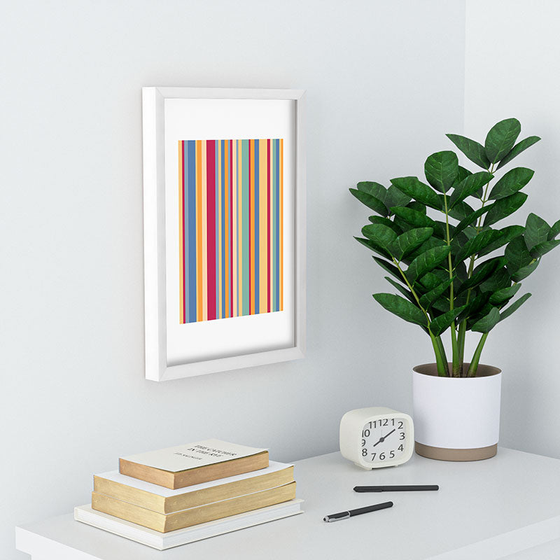 Colour Poems Classic Retro Stripes I Recessed Framing Rectangle