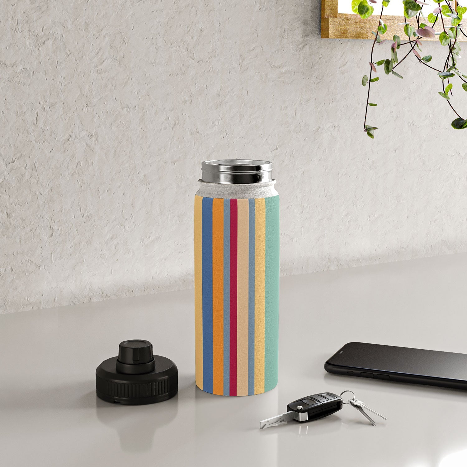 Colour Poems Classic Retro Stripes I Water Bottle