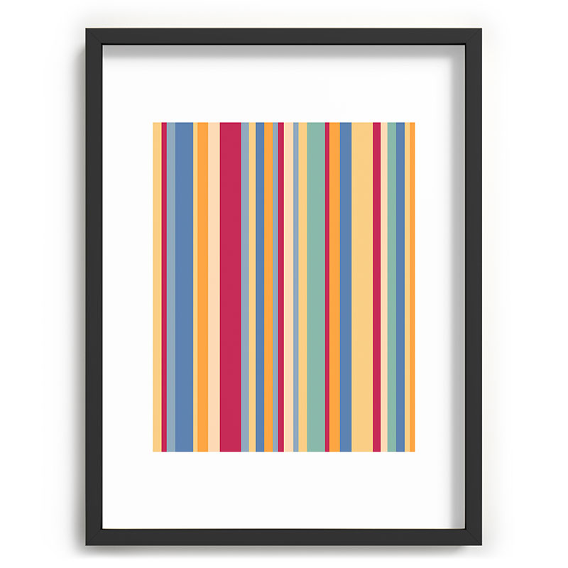 Colour Poems Classic Retro Stripes I Recessed Framing Rectangle