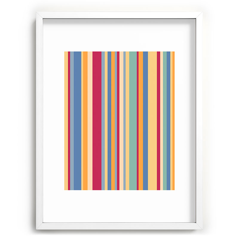 Colour Poems Classic Retro Stripes I Recessed Framing Rectangle