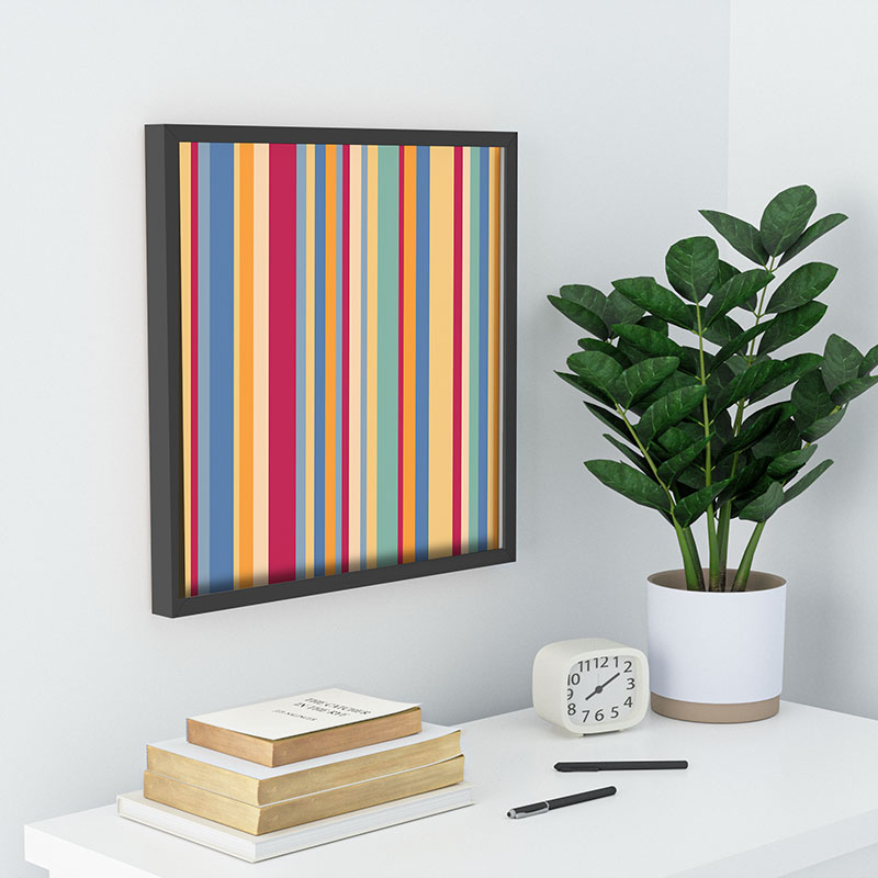 Colour Poems Classic Retro Stripes I Recessed Framing Square