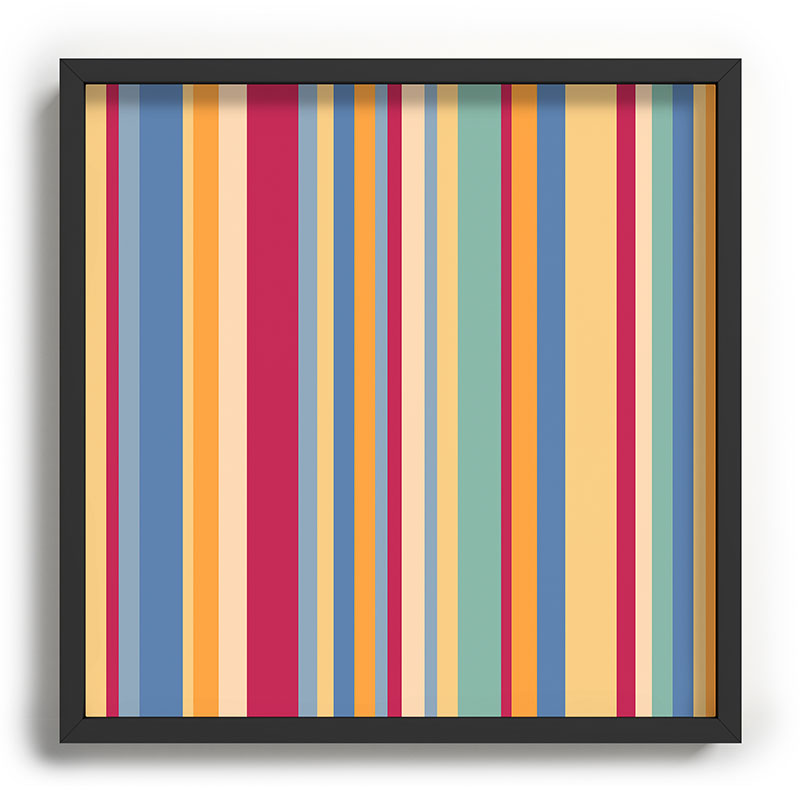 Colour Poems Classic Retro Stripes I Recessed Framing Square