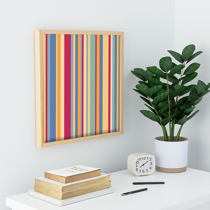 Colour Poems Classic Retro Stripes I Recessed Framing Square
