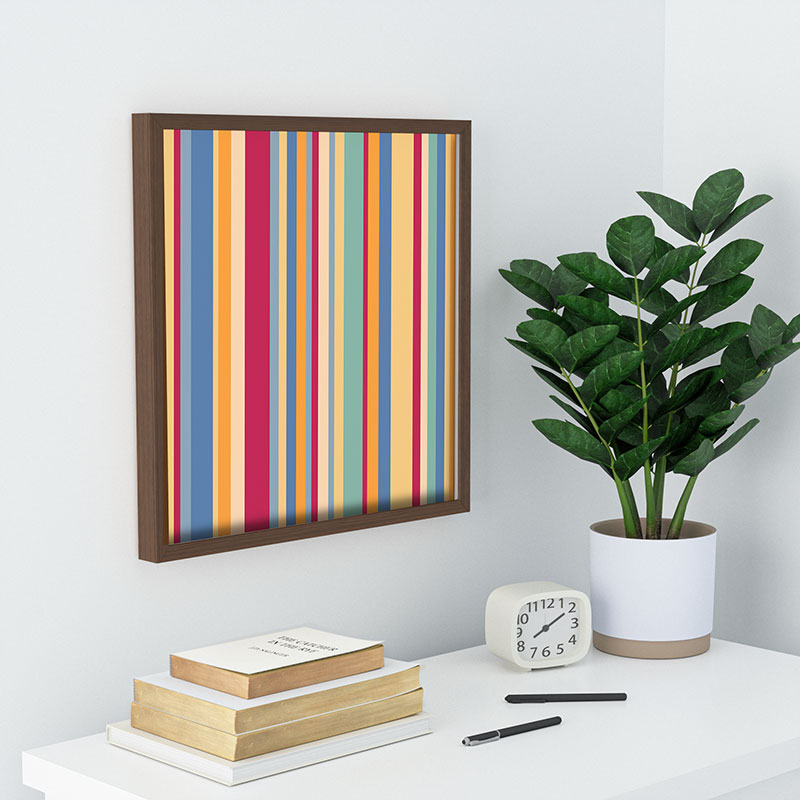 Colour Poems Classic Retro Stripes I Recessed Framing Square