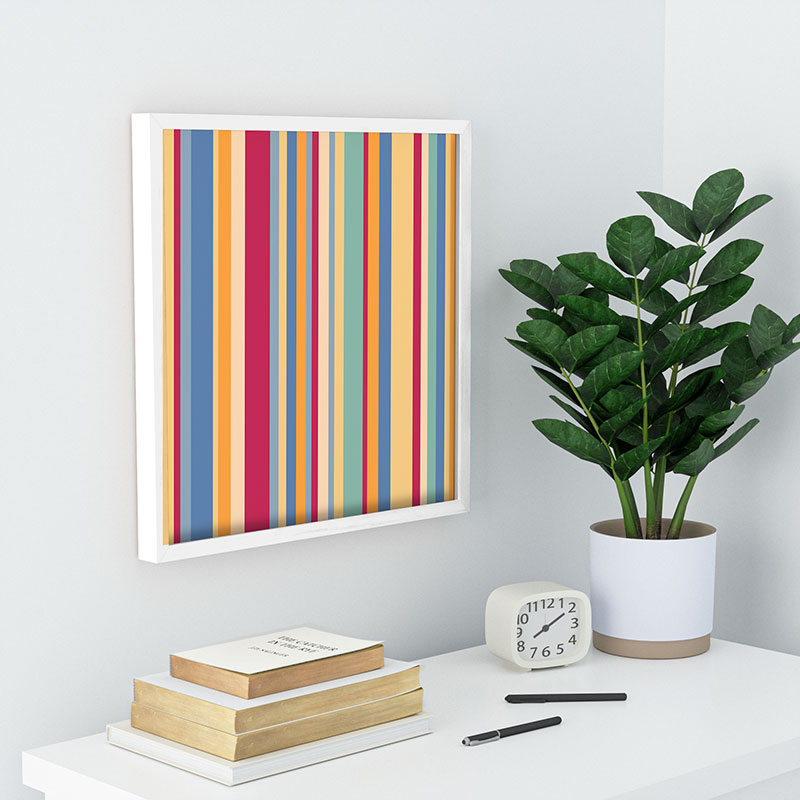 Colour Poems Classic Retro Stripes I Recessed Framing Square
