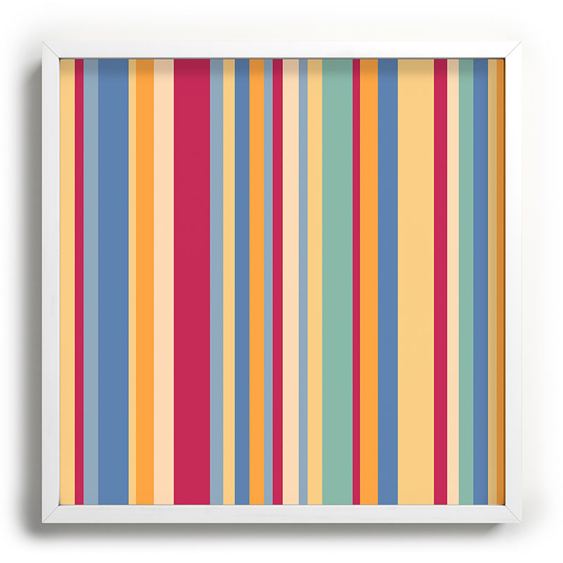 Colour Poems Classic Retro Stripes I Recessed Framing Square