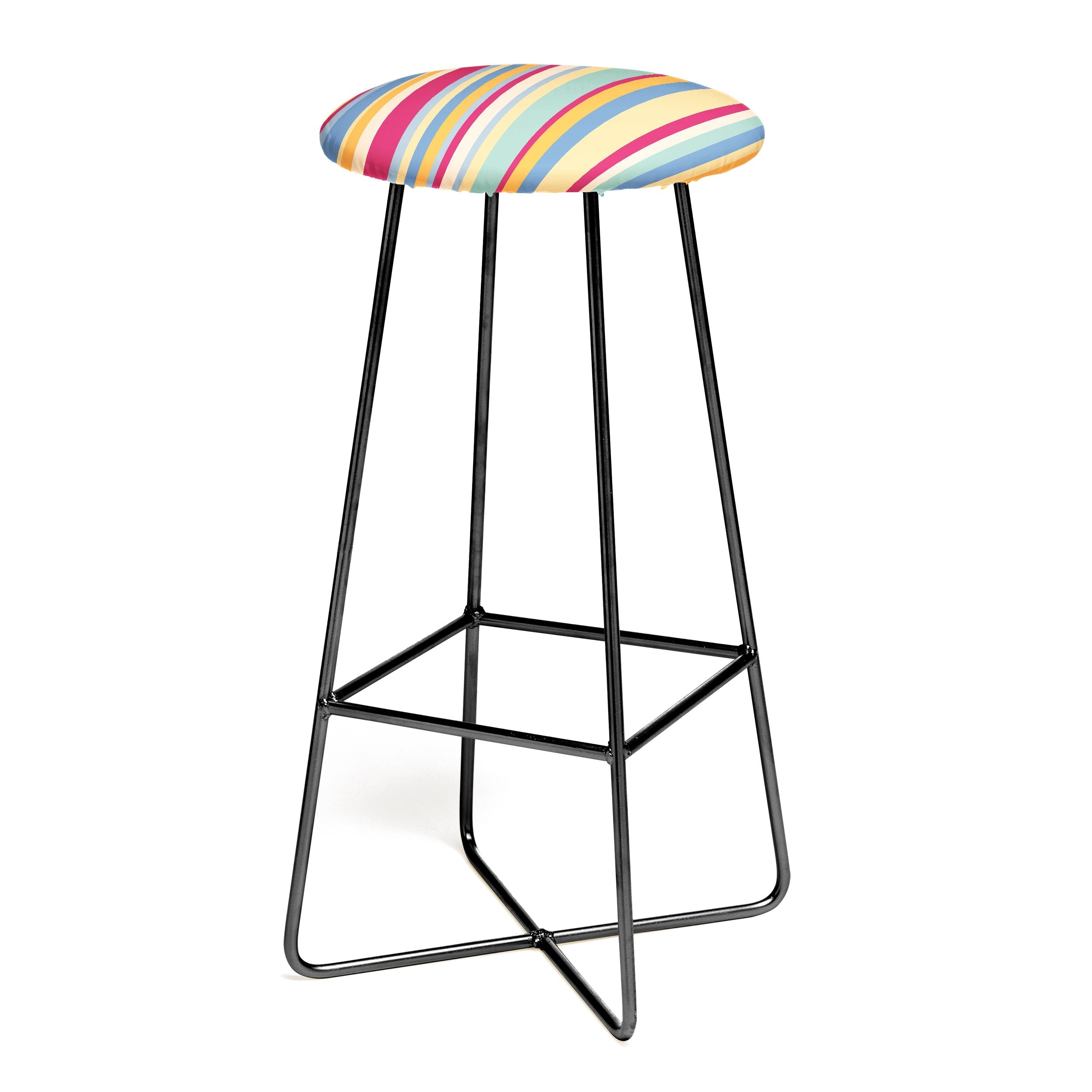 Colour Poems Classic Retro Stripes I Bar Stool