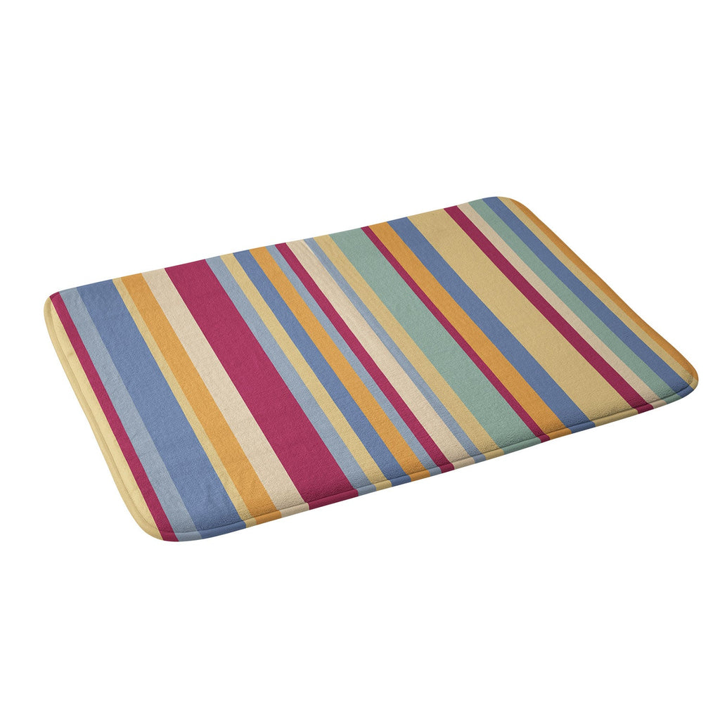 Colour Poems Classic Retro Stripes I Memory Foam Bath Mat