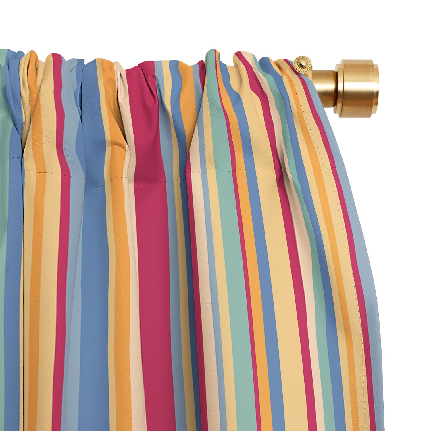 Colour Poems Classic Retro Stripes I Blackout Window Curtain
