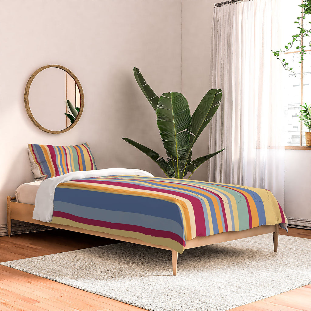 Colour Poems Classic Retro Stripes I Comforter