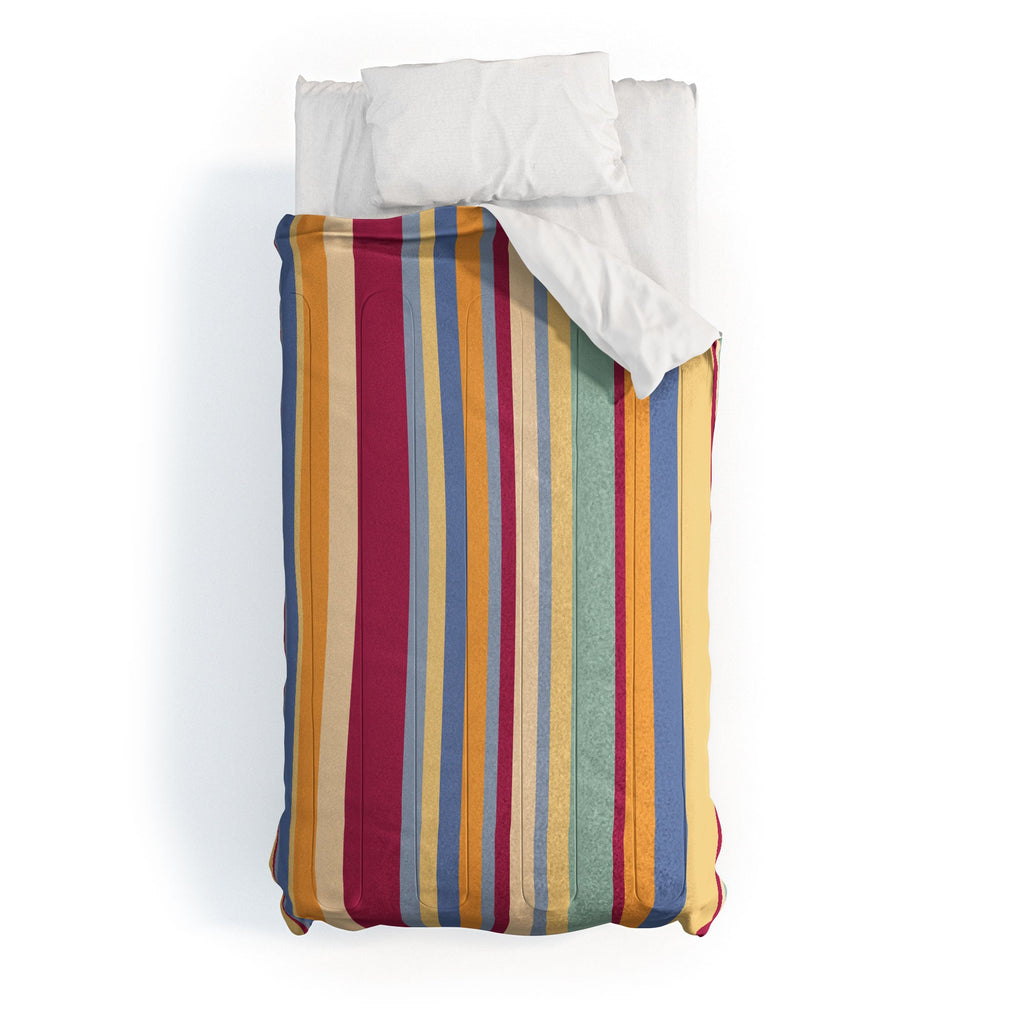 Colour Poems Classic Retro Stripes I Comforter