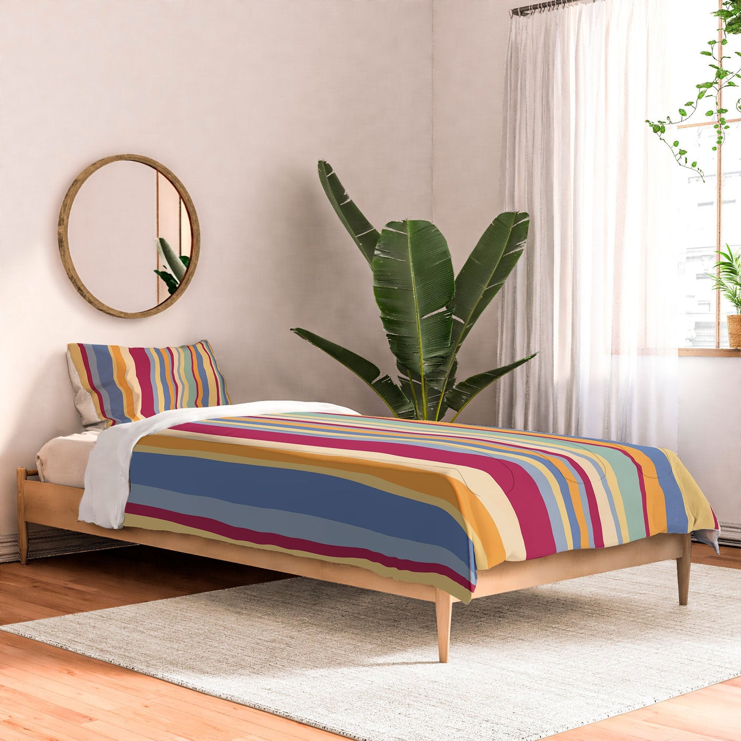 Colour Poems Classic Retro Stripes I Comforter