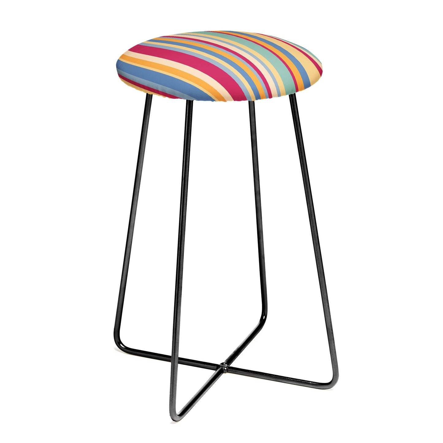 Colour Poems Classic Retro Stripes I Counter Stool