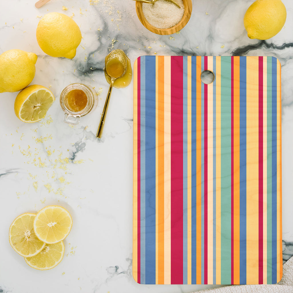 Colour Poems Classic Retro Stripes I Cutting Board Rectangle